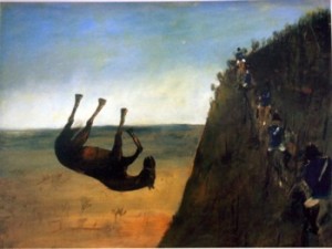 Sidney-nolan-the-slip-horse-falling-off-a-cliff